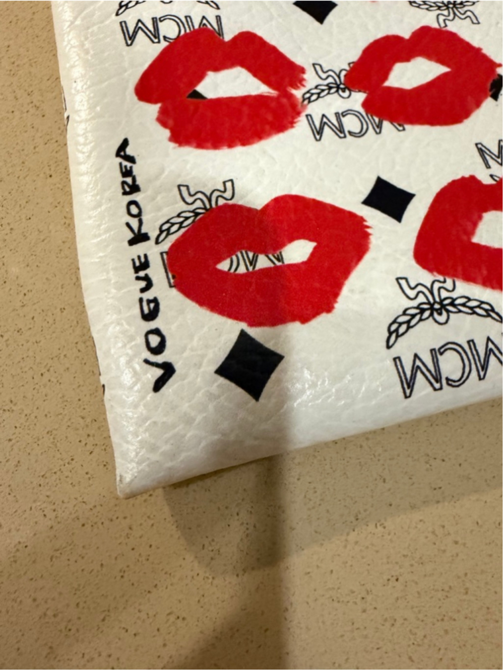 MCM Visetos X Vogue Korea Pouch in White and Multicolor - Lip Clutch - Picture 7 of 7